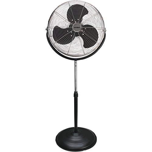 Optimus F4184 Black Fan 18 Inch Stand Industrial Chrome Grill