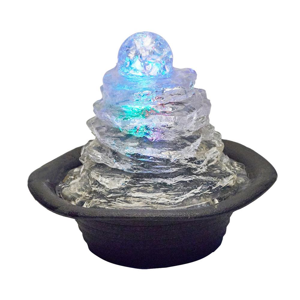 7.50"H Table Fountain With Light