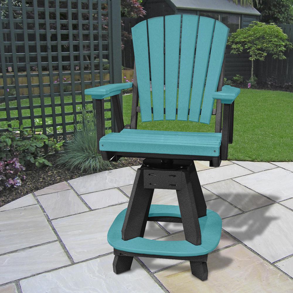 OS Home and Office Model 130-C-ARB Counter Height Swivel Arm Chair in Aruba Blue on a Black Base