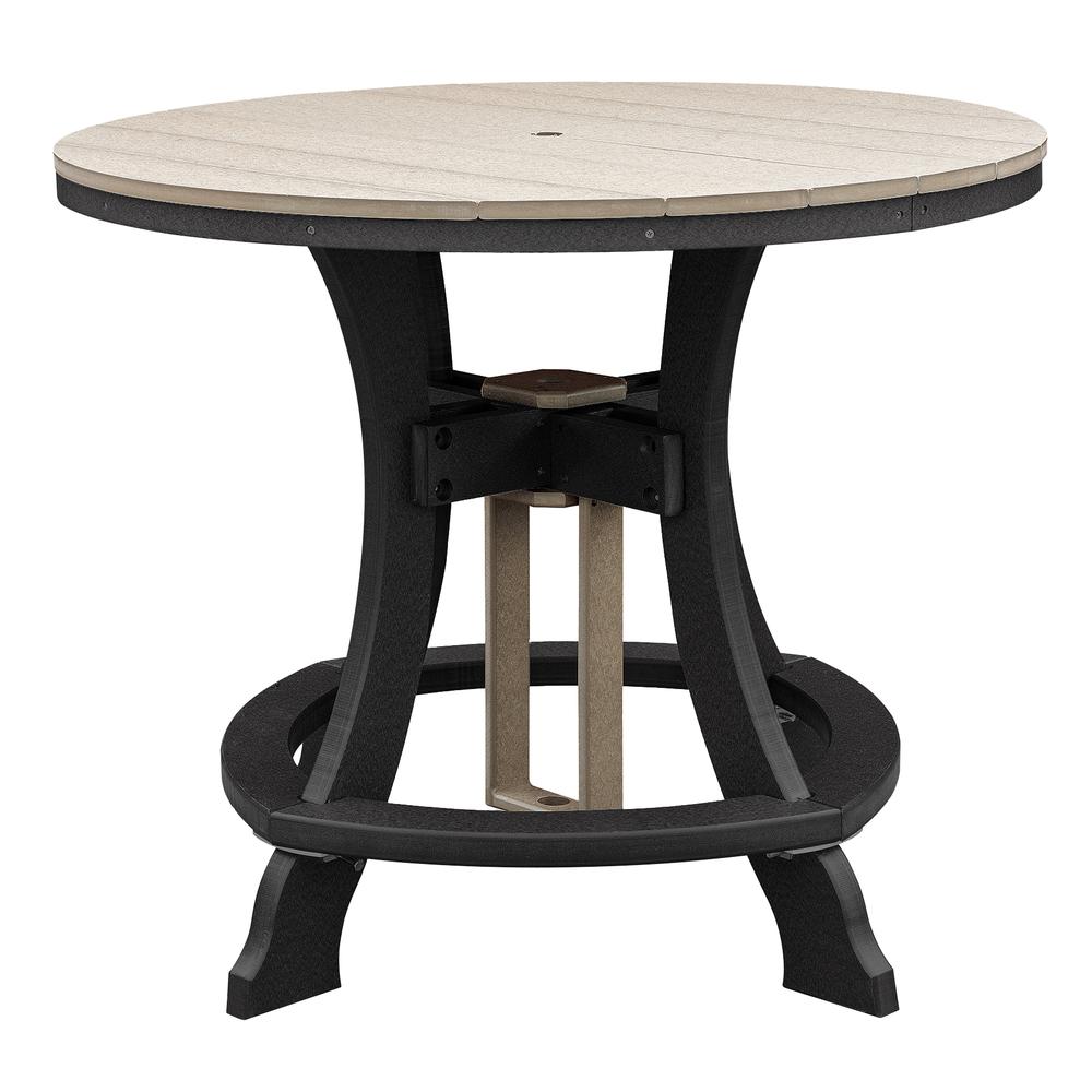 OS Home and Office Model 44R-C-WWBK Counter Height Round Table in Weatherwood with Black Base