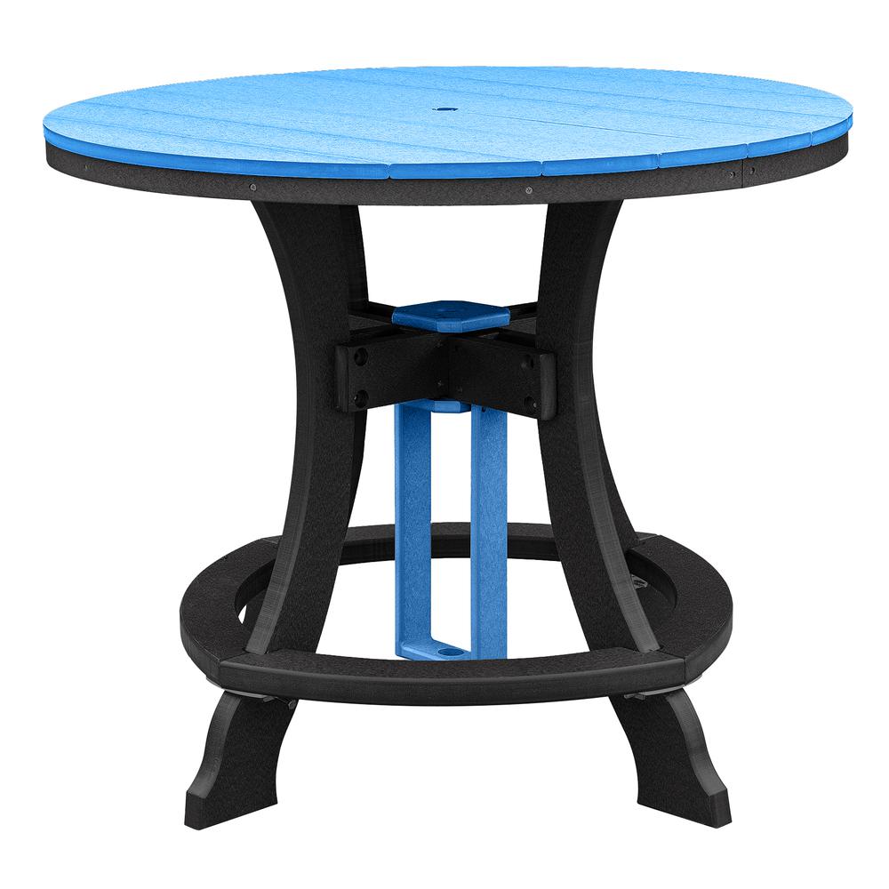 OS Home and Office Model 44R-C-BBK Counter Height Round Table in Blue with Black Base
