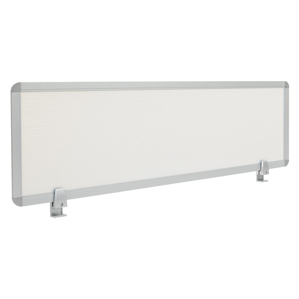 Prado Desk Privacy Screen and 2 Mounting Brackets with Silver Frame and Translucent Body, PRD5215