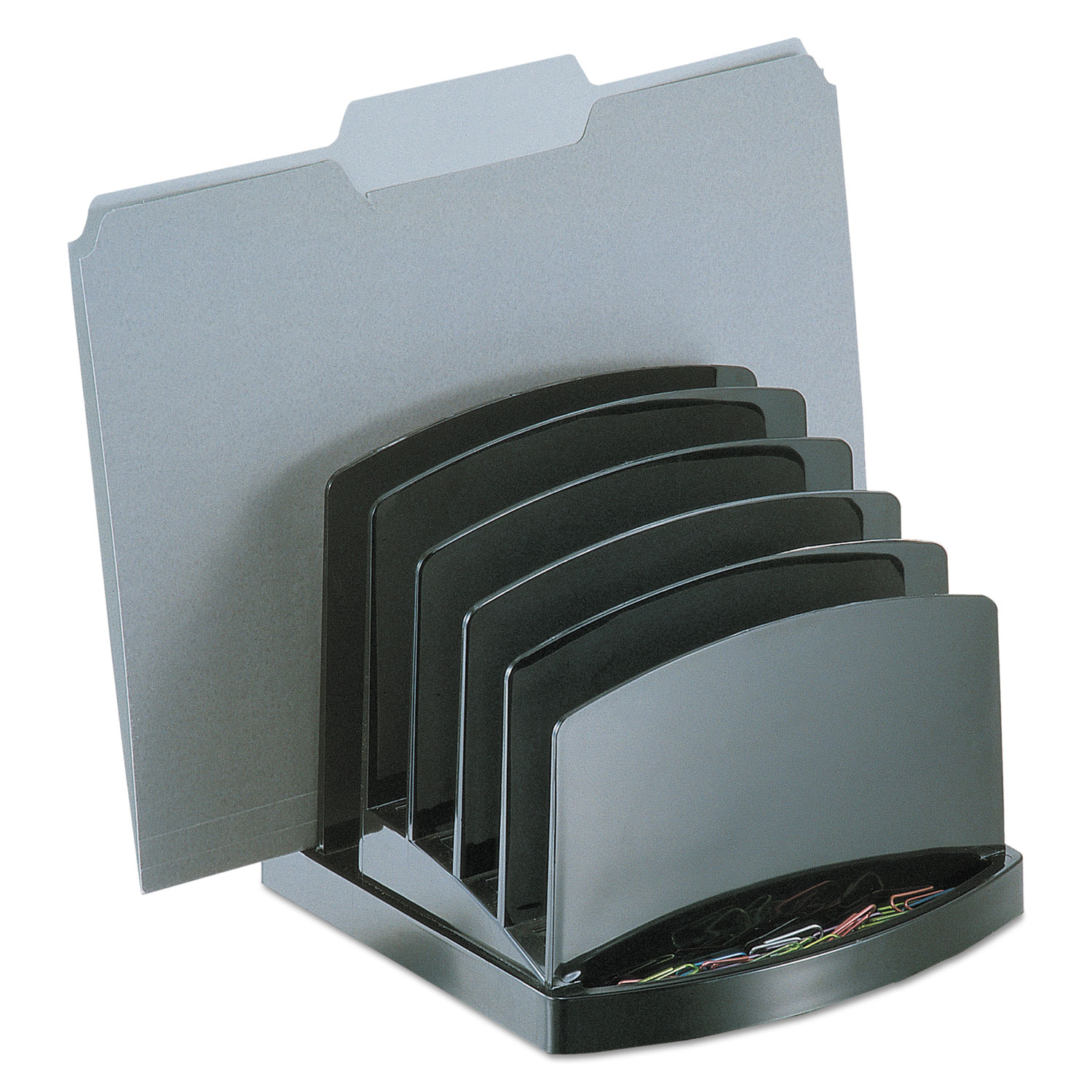 Officemate 2200 Series Incline Sorter - 6 Compartment(s) - 6.4" Height x 7.5" Width x 7.5" Depth - Desktop - Black - Plastic - 1