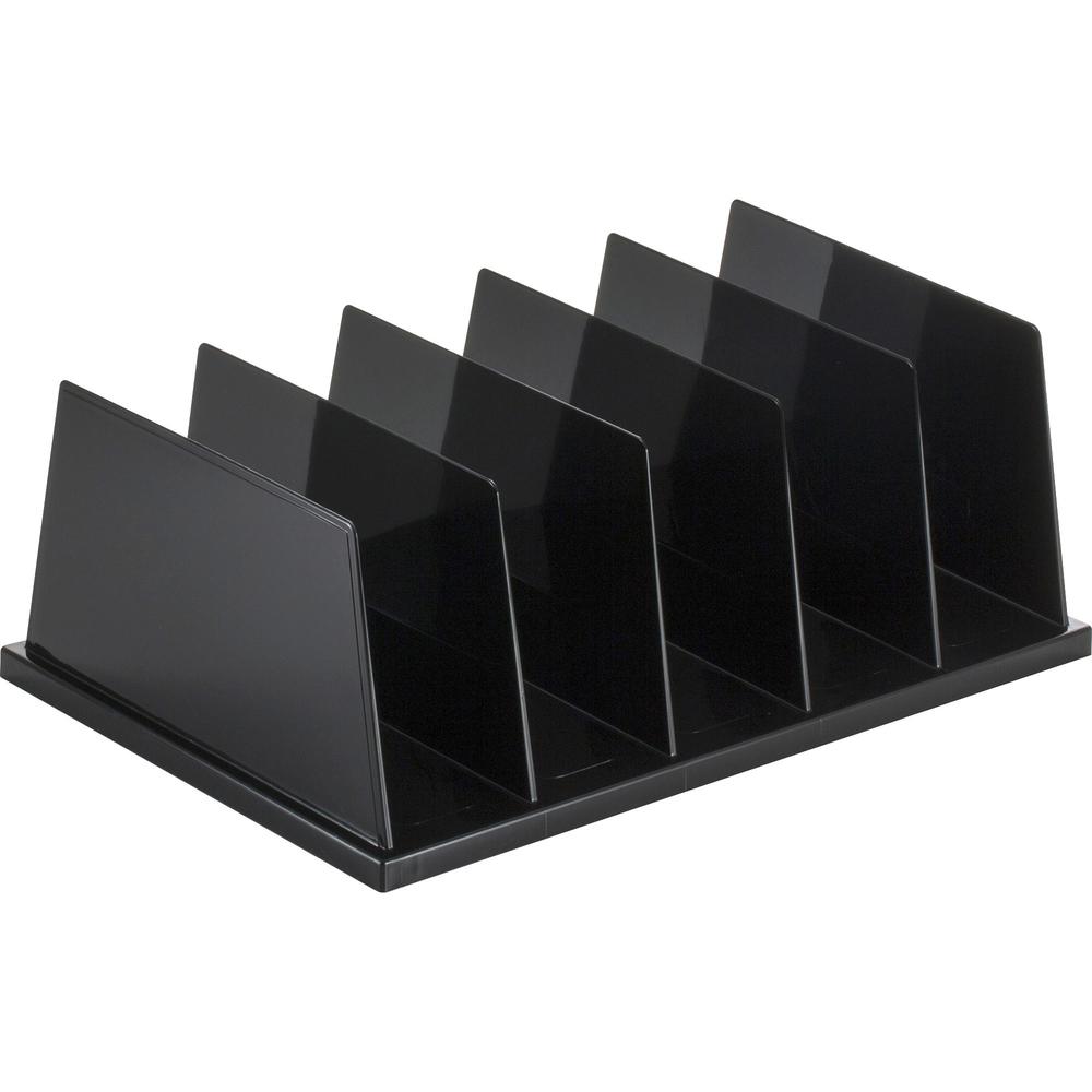 Officemate Desktop Sorter - 5 Compartment(s) - 9" Height x 13.5" Width x 5" Depth - Desktop - Black - Plastic - 1 Each