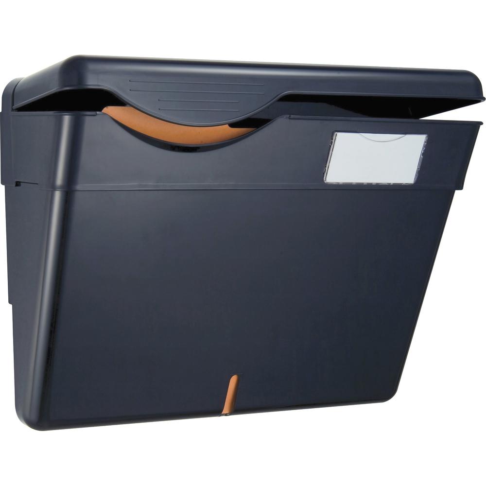Officemate HIPAA Wall File with Cover - Black - Plastic - 1 Each