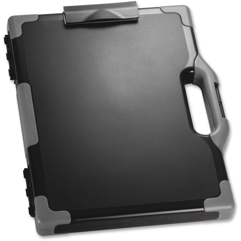 Officemate Carry-All Clipboard Storage Box - Storage for Tablet, Notebook - 8 1/2" , 8 1/2" x 11" , 14" - Black, Gray - 1 Each