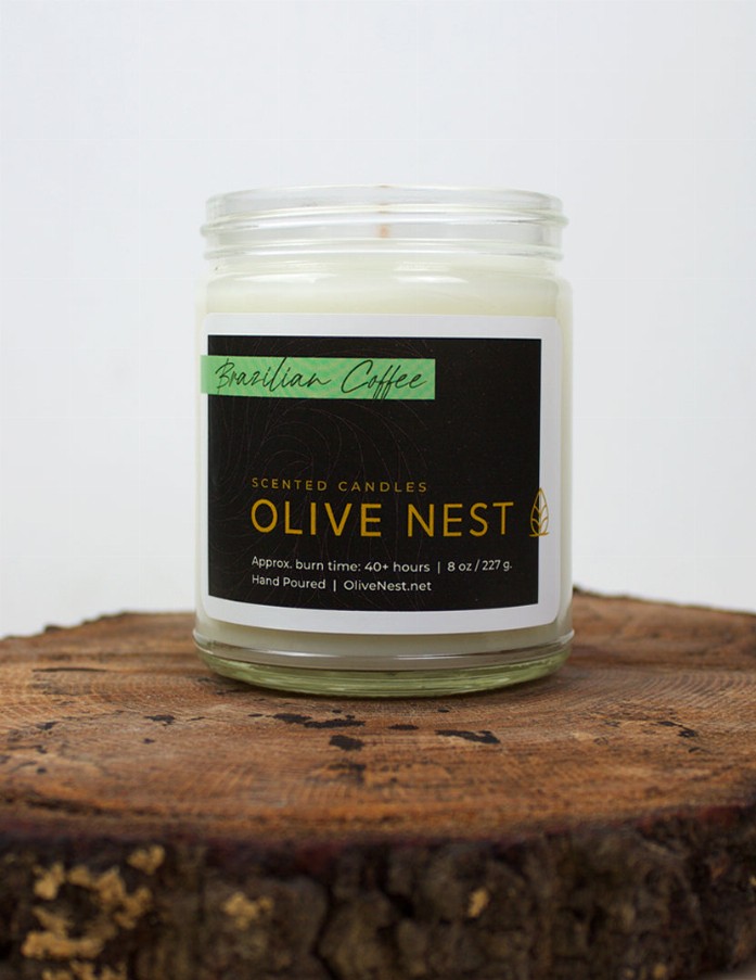 Olive Nest Candle - Brazilian Coffee