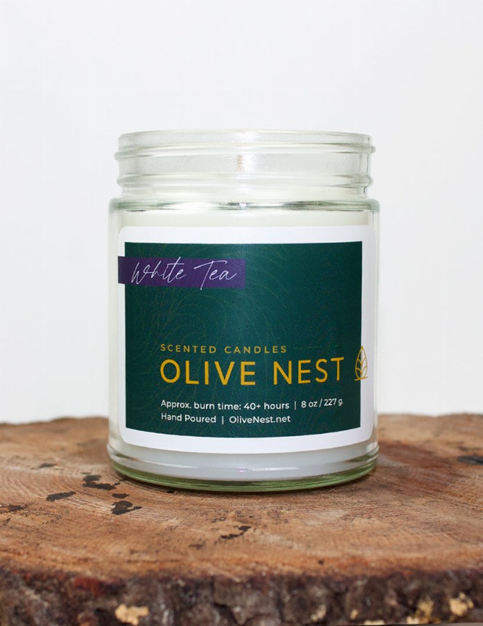 Olive Nest Candle - White Tea