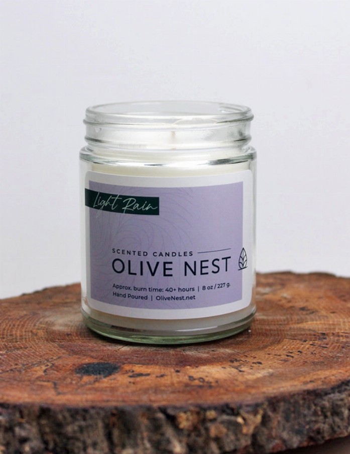 Olive Nest Candle - Light Rain
