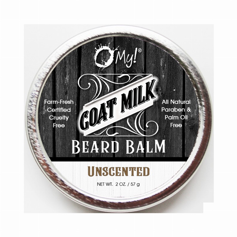 O My! Goat Milk Beard Balm 2oz - Tame those Grizzly Whiskers with a potent combination of Farm Fresh Goat Milk, Vitamins & Miner