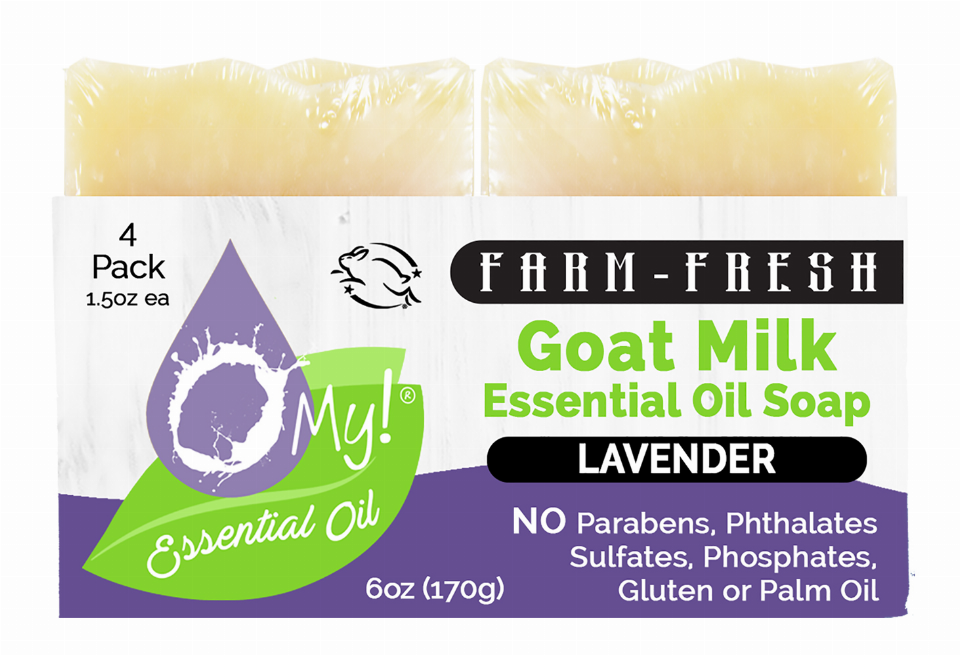 O My! Goat Milk Essential Oil Soap Bar - Bulk Up Pre-cut Loaf of 16 barsLavender