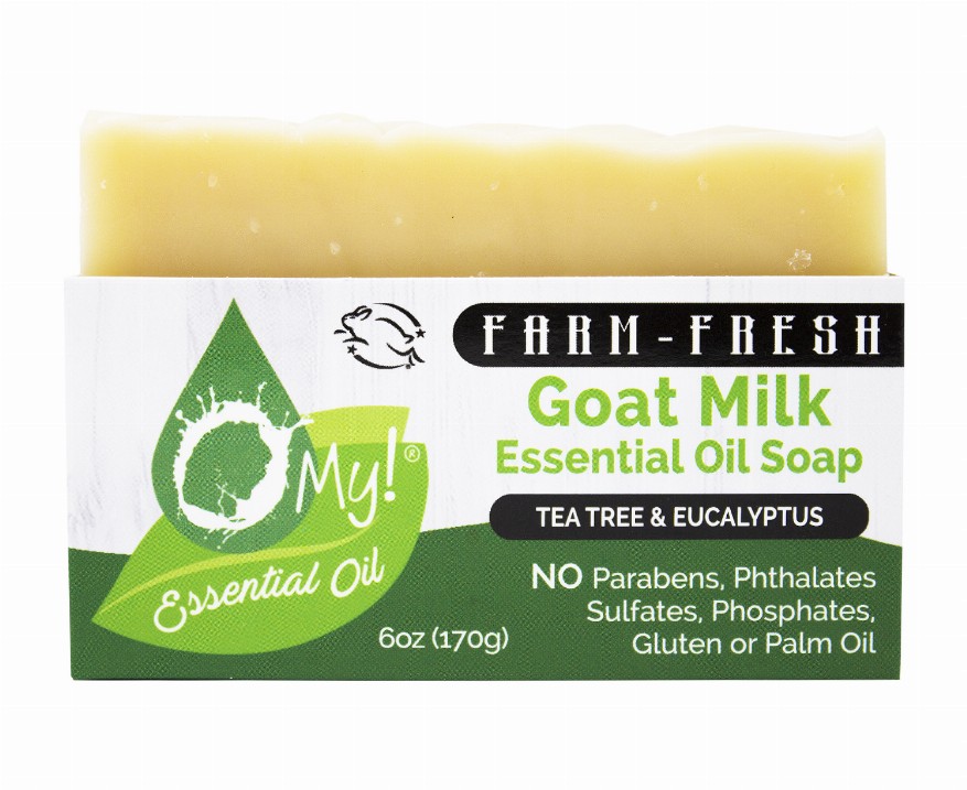 O My! Goat Milk Essential Oil Soap Bar - Bulk Up Pre-cut Loaf of 16 barsTea Tree Herbal