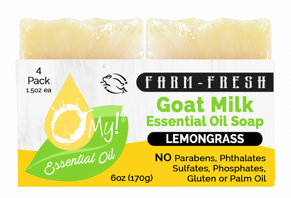 O My! Goat Milk Essential Oil Soap Bar - Bulk Up Pre-cut Loaf of 8 barsLemongrass