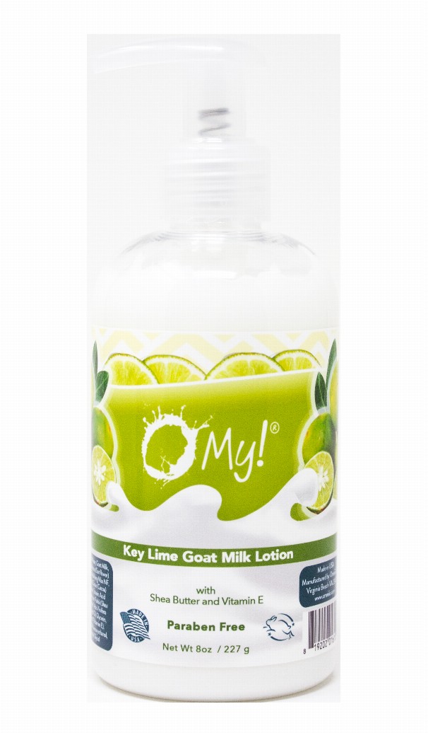 O My! Goat Milk Lotion - 8oz Clear Bottle with PumpKey Lime