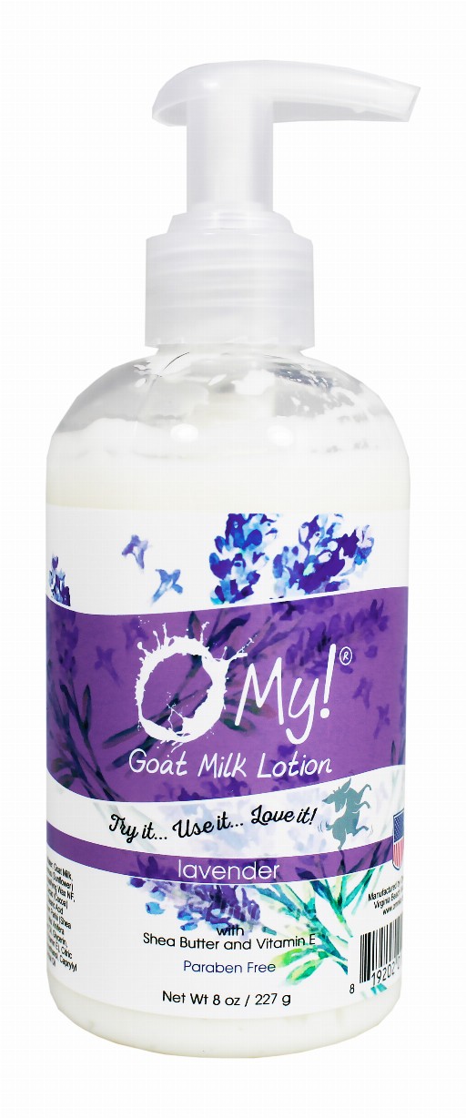 O My! Goat Milk Lotion - 8oz Clear Bottle with PumpLavender