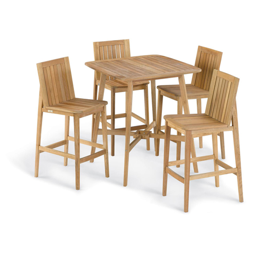 Oxford Garden Designs Islay 36in Square Bar Table + Islay Bar Chair (4)