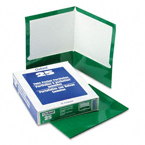 Oxford Letter Pocket Folder - 8 1/2" x 11" - 100 Sheet Capacity - 2 Pocket(s) - Green - 25 / Box