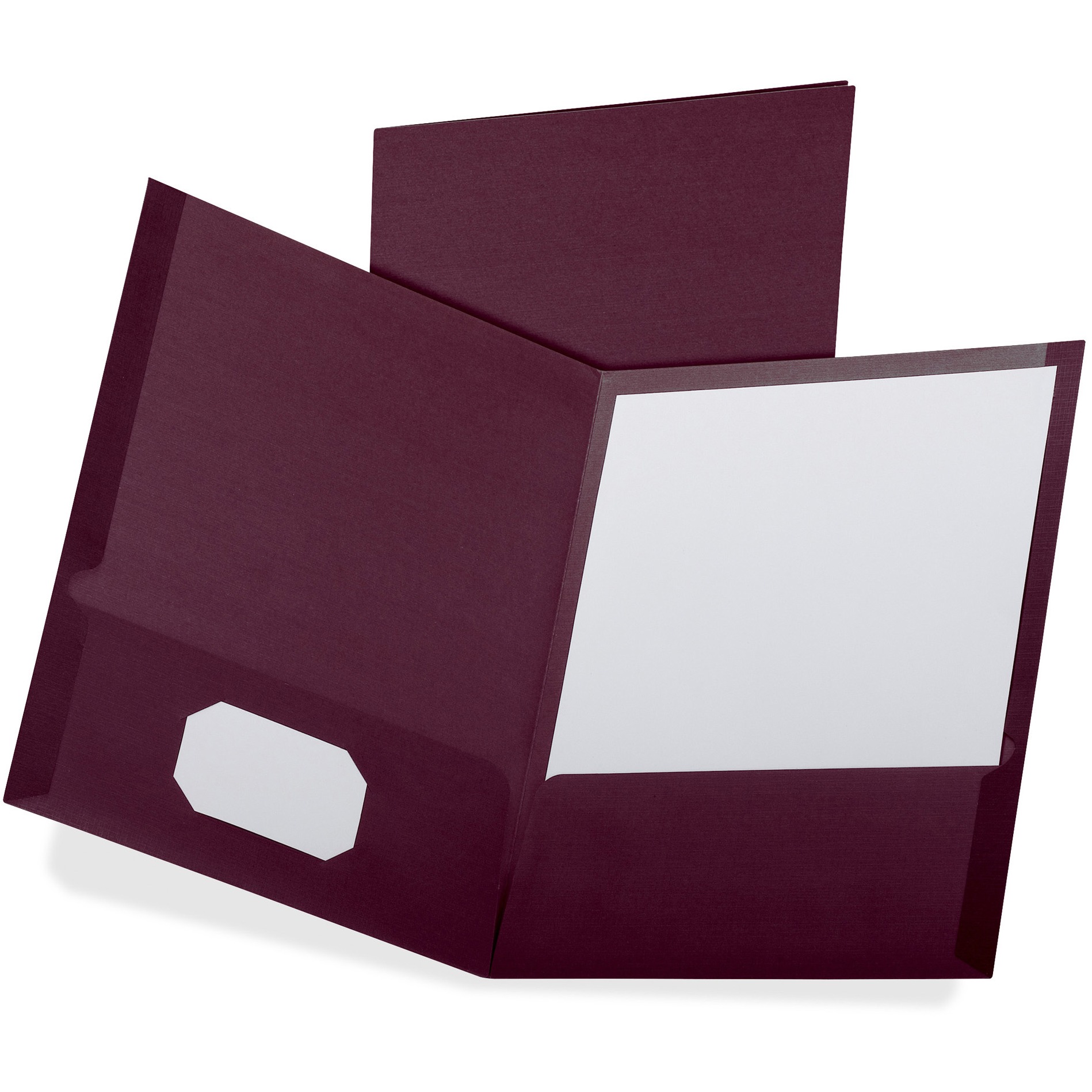 Oxford Letter Recycled Pocket Folder - 8 1/2" x 11" - 100 Sheet Capacity - 2 Pocket(s) - Burgundy - 35% Recycled - 25 / Box