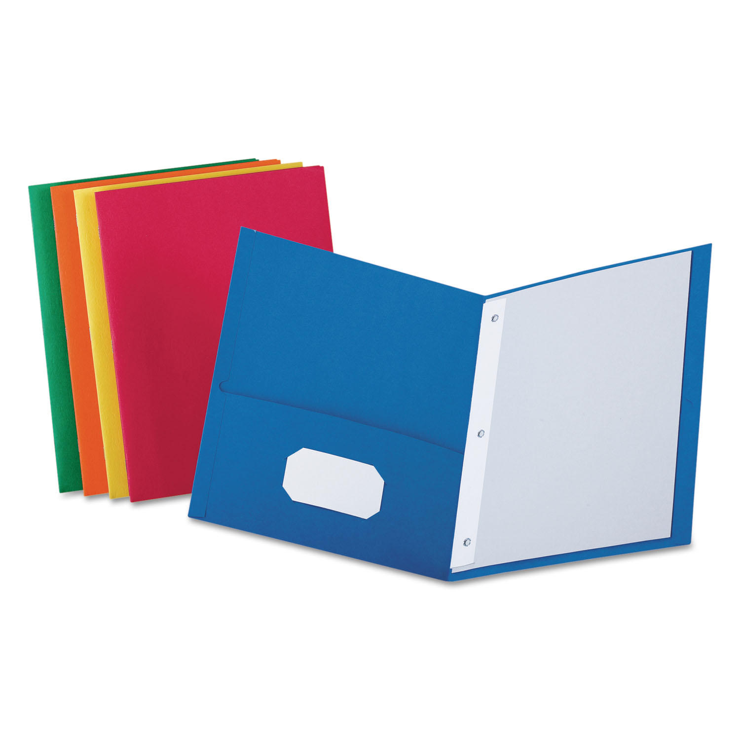 Oxford Letter Recycled Pocket Folder - 8 1/2" x 11" - 3 Fastener(s) - 1/2" Fastener Capacity for Folder - 2 Inside Front & Back 