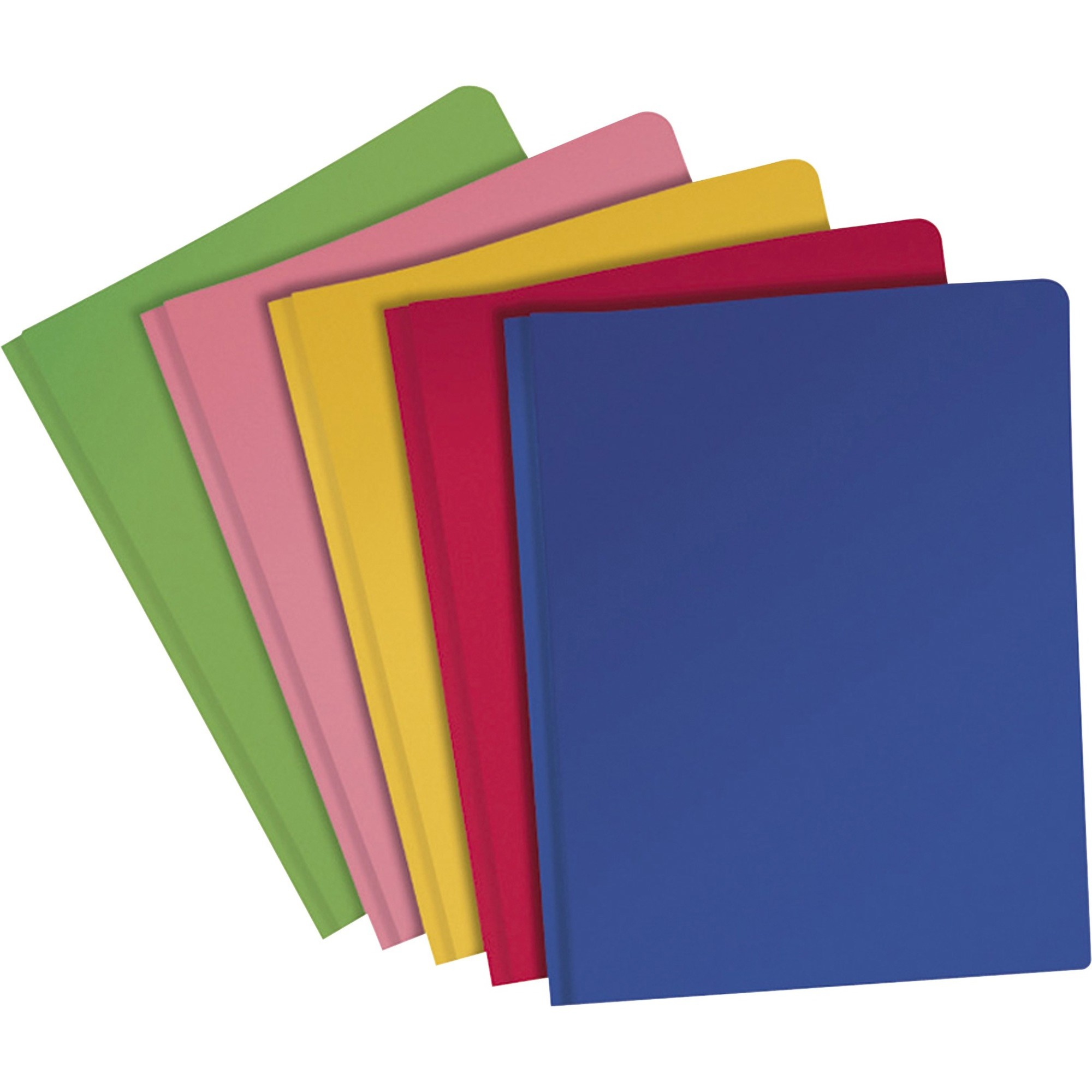 Oxford Letter Pocket Folder - 8 1/2" x 11" - 100 Sheet Capacity - 2 Internal Pocket(s) - Blue, Red, Pink, Green, Yellow - 25 / B