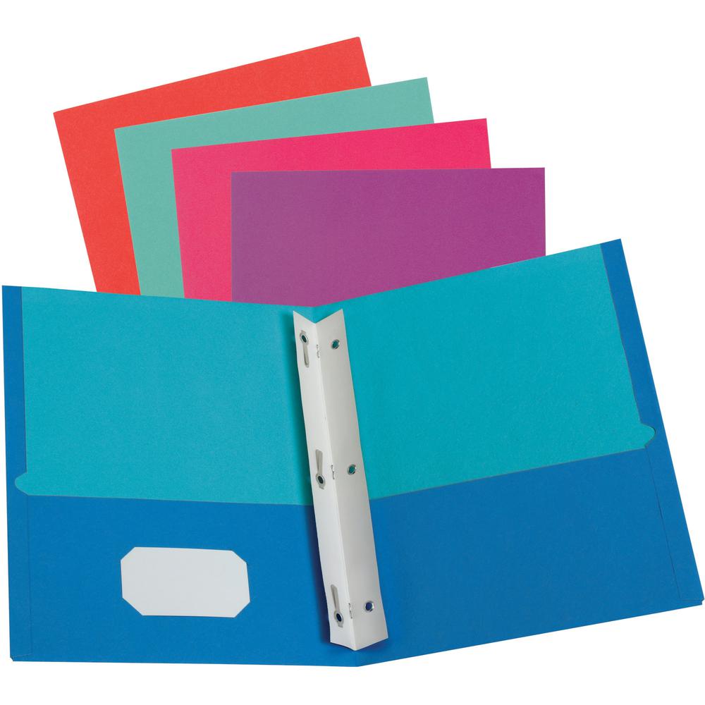 Oxford Letter Recycled Pocket Folder - 8 1/2" x 11" - 100 Sheet Capacity - 2 Pocket(s) - Assorted - 10% Recycled - 50 / Box