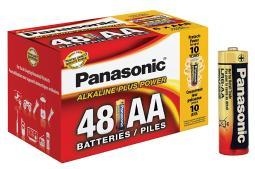 Panasonic Alkaline Size "AA" Plus Power 1 box = 48 batteries Blister Box