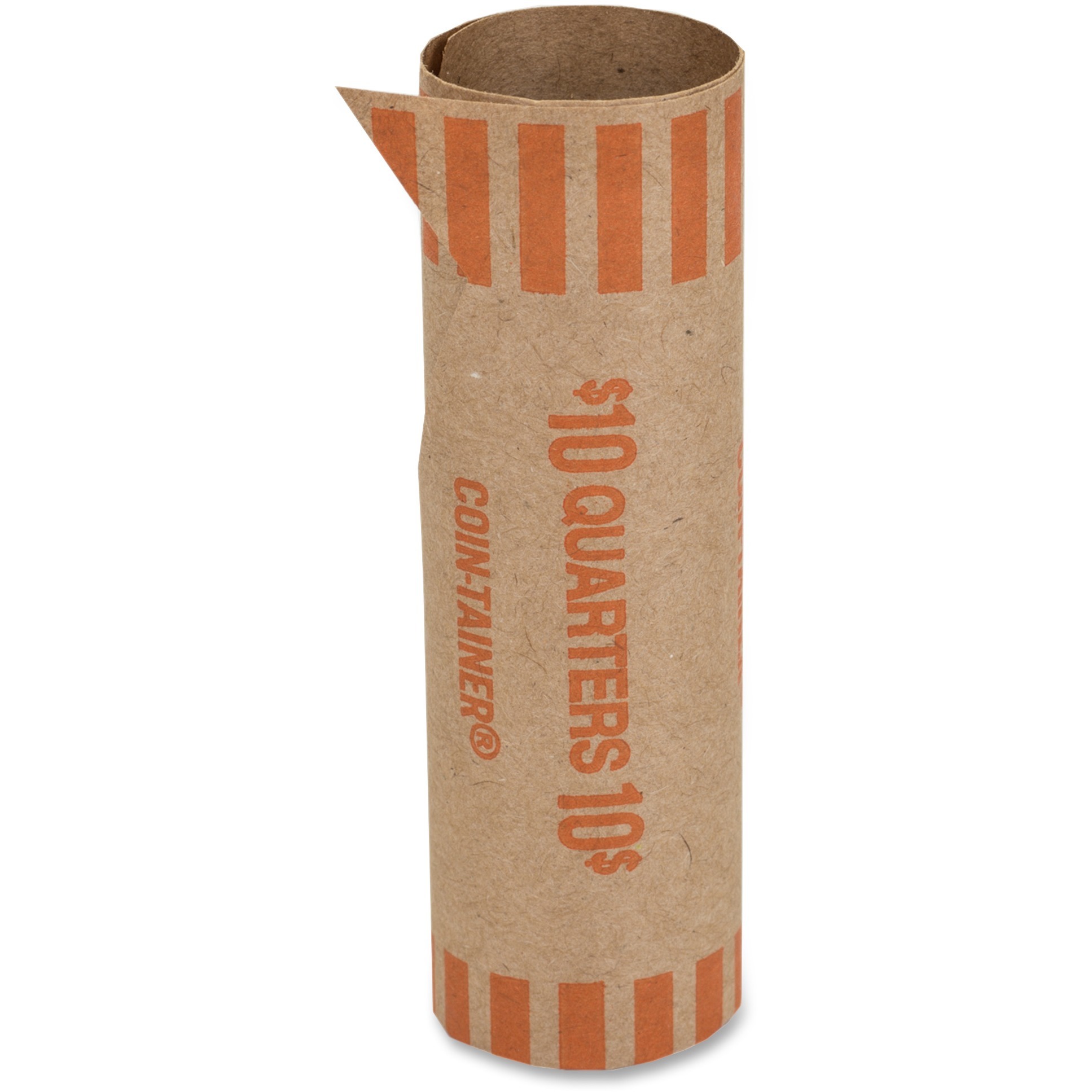 PAP-R Tubular Coin Wrappers - Total $10 in 40 Coins of 25 Denomination - Heavy Duty, Burst Resistant - Kraft - Orange