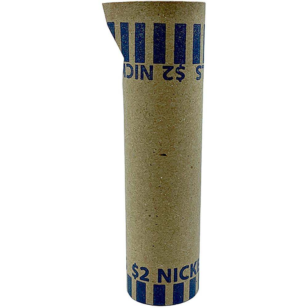 PAP-R Tubular Coin Wrap - 5 Denomination - Durable, Burst Resistant, Crimped, Pre-formed - 57 lb Basis Weight - Paper - Blue