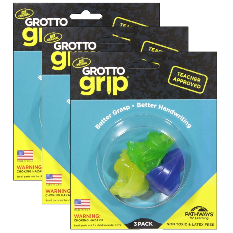 Grotto Grip, Pencil Grips, 3 Per Pack, 3 Packs