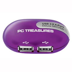 USB 4 Port Hub - Purple