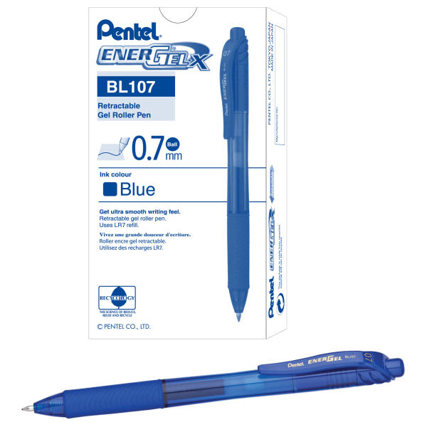EnerGel-X Retractable Liquid Gel Pen, Blue, 0.7mm