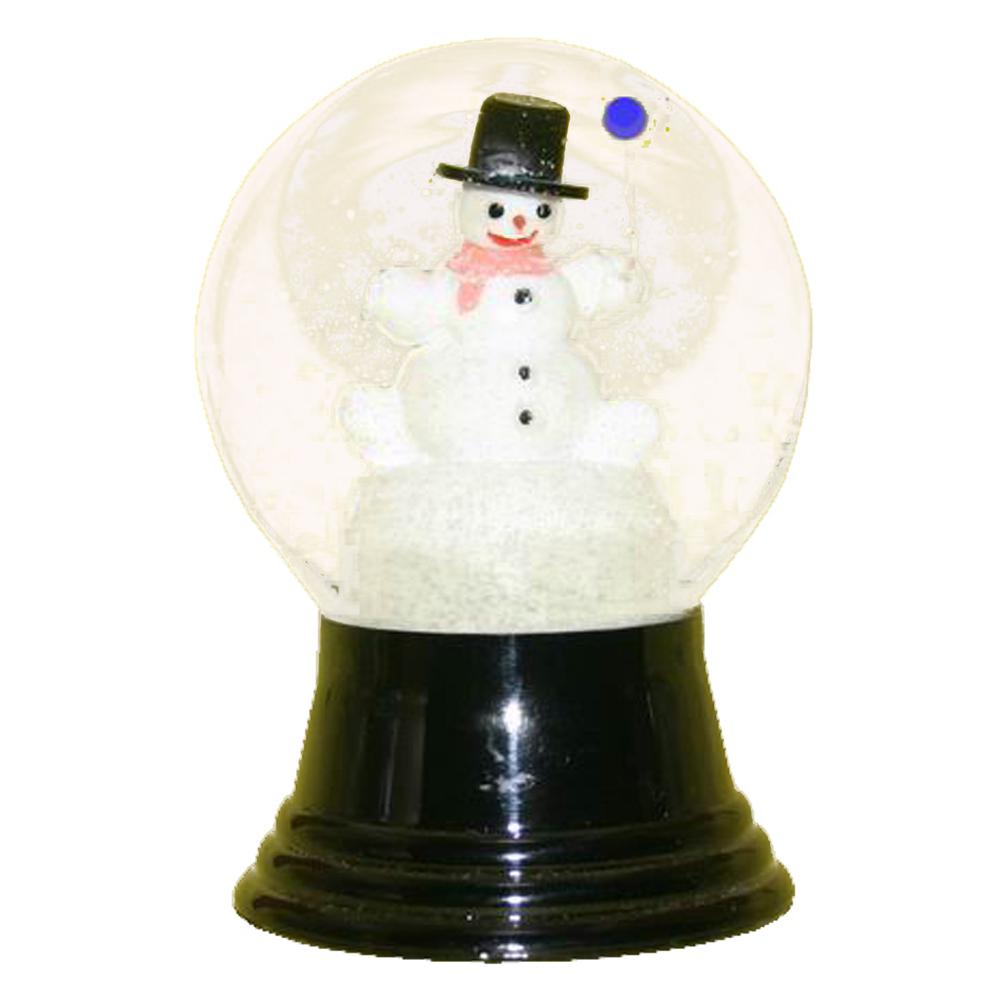 Perzy Snowglobe - Medium Snowman with Balloon - 5"H x 3"W x 3"D