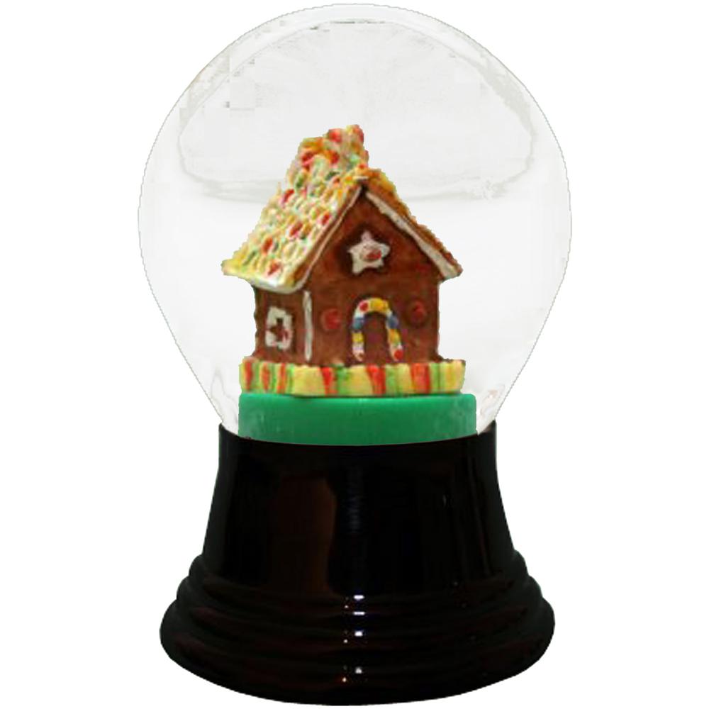 Perzy Snowglobe, Medium Gingerbread House - 5"H x 3"W x 3"D