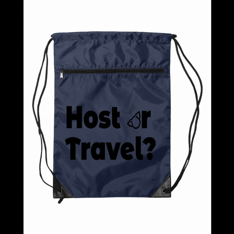 Drawstring Bag - NavyHost Or Travel Drawstring Bag