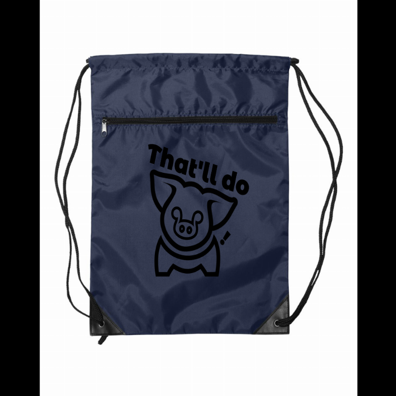 Drawstring Bag - NavyThat'll Do Pig Drawstring Bag