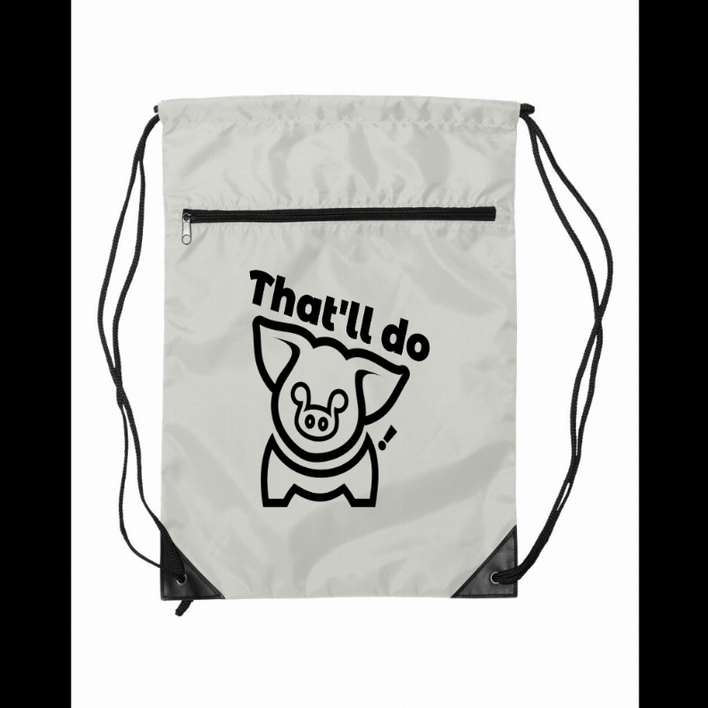 Drawstring Bag - WhiteThat'll Do Pig Drawstring Bag