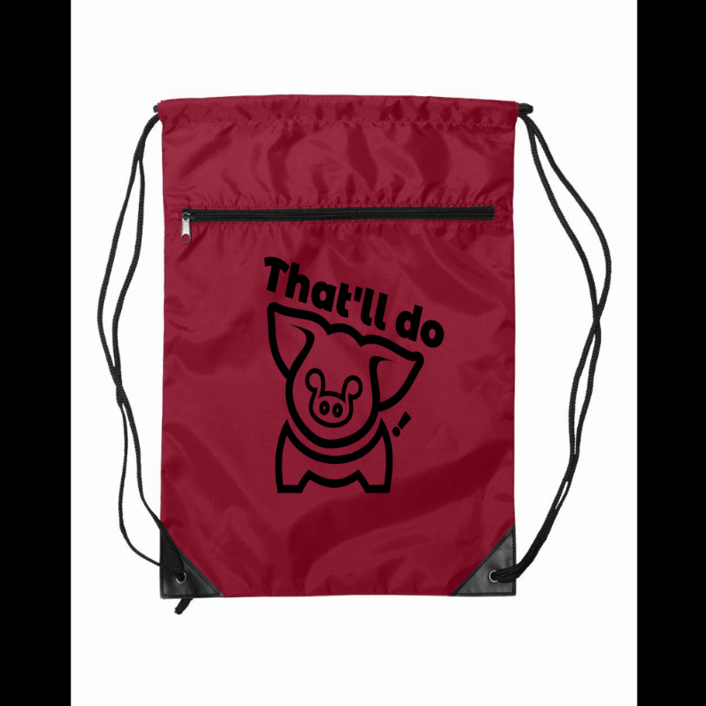 Drawstring Bag - RedThat'll Do Pig Drawstring Bag