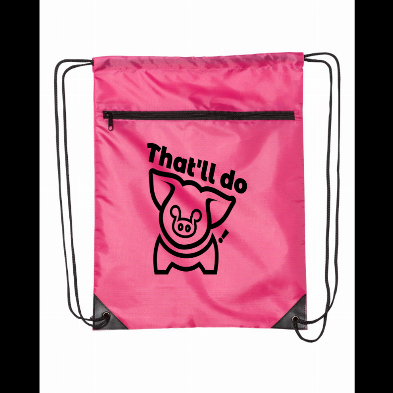 Drawstring Bag - PinkThat'll Do Pig Drawstring Bag