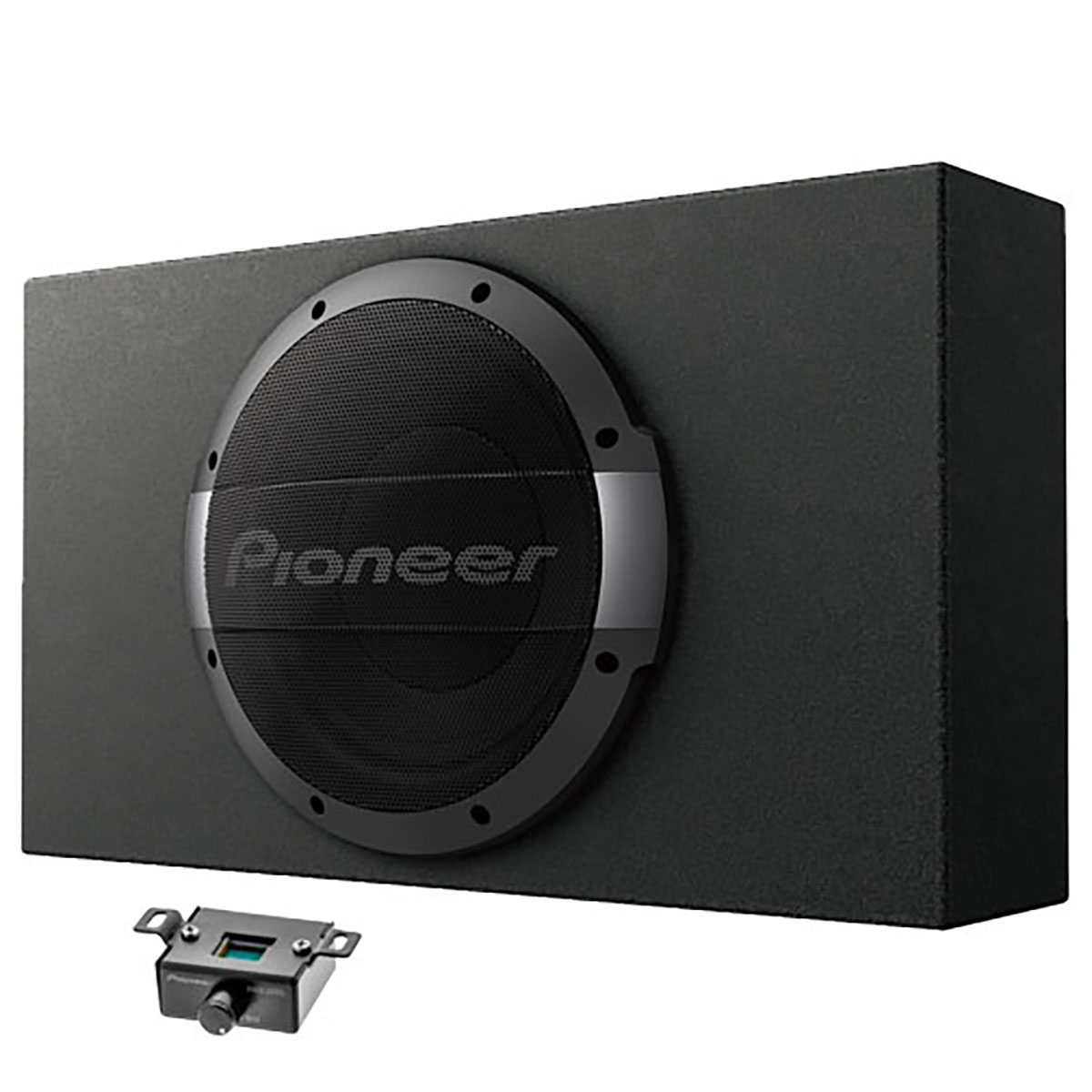 Pioneer Single 10" Amplified Subwoofer Shallow Enclosure - 1200 Watts Max