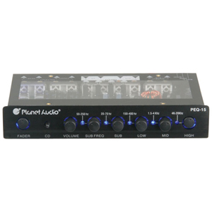 Planet 5 Band Equalizer Aux input master volume control half DIN size chassis
