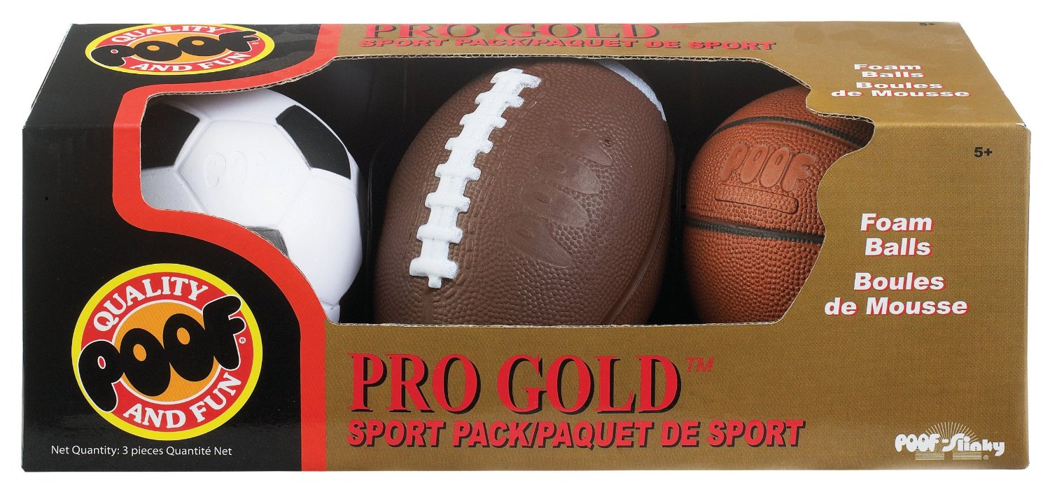 Pro Gold Mini Foam 3 Ball Sports Pack