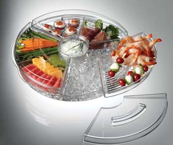 Prodyne AB5L Acrylic Tray Appetizers On Ice With Lids Keeps