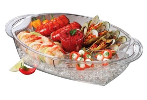 Prodyne AB7 Buffet On Ice 4 Compartment Vented Food Tray