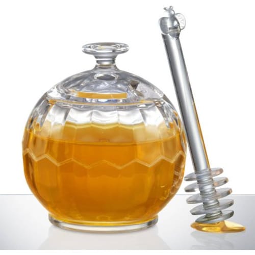 Prodyne PL44 Honey Please Acrylic Honey Jar With Dripper