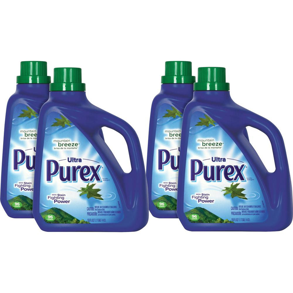 Purex Ultra Laundry Detergent - Concentrate Liquid - 149.8 fl oz (4.7 quart) - Mountain Breeze Scent - 4 / Carton - Blue