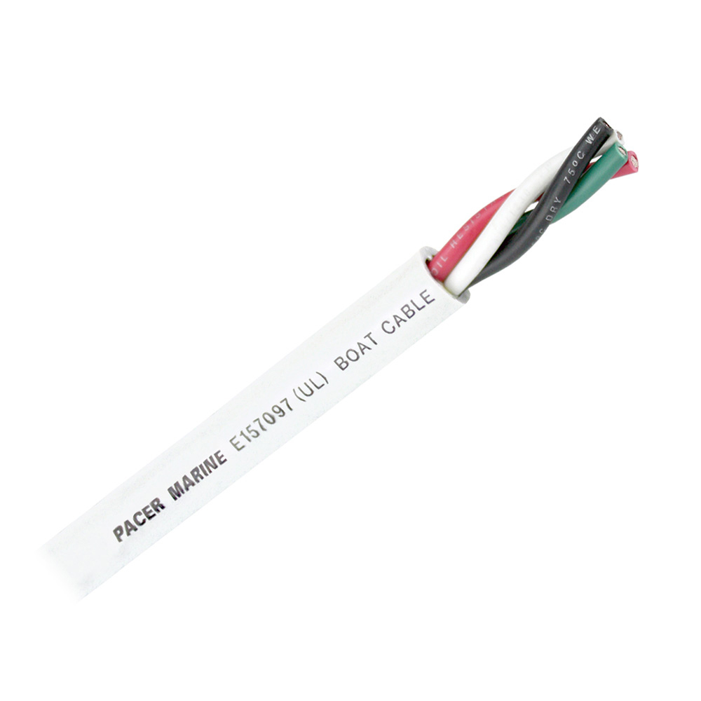 Pacer Round 4 Conductor Cable - 100' - 14/4 AWG - Black, Green, Red & White