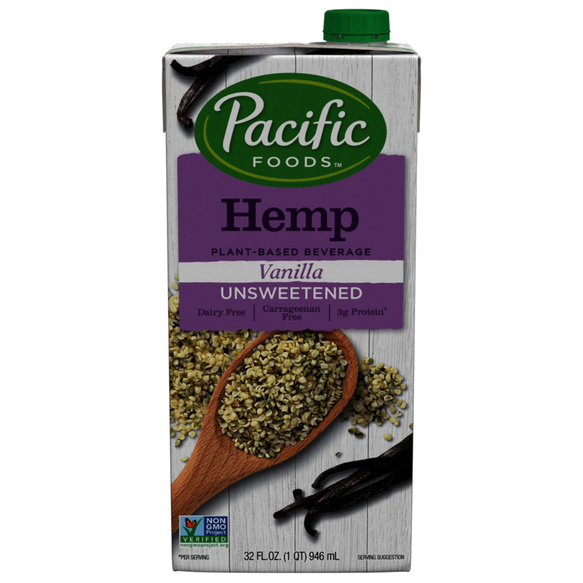 Pacific Natural Foods Hemp Milk Un Sweet Van (12x32OZ )