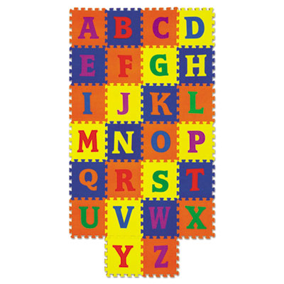 Creativity Street WonderFoam Alphabet Carpet Tiles - 12" Length x 12" Width - Square - Assorted - Foam