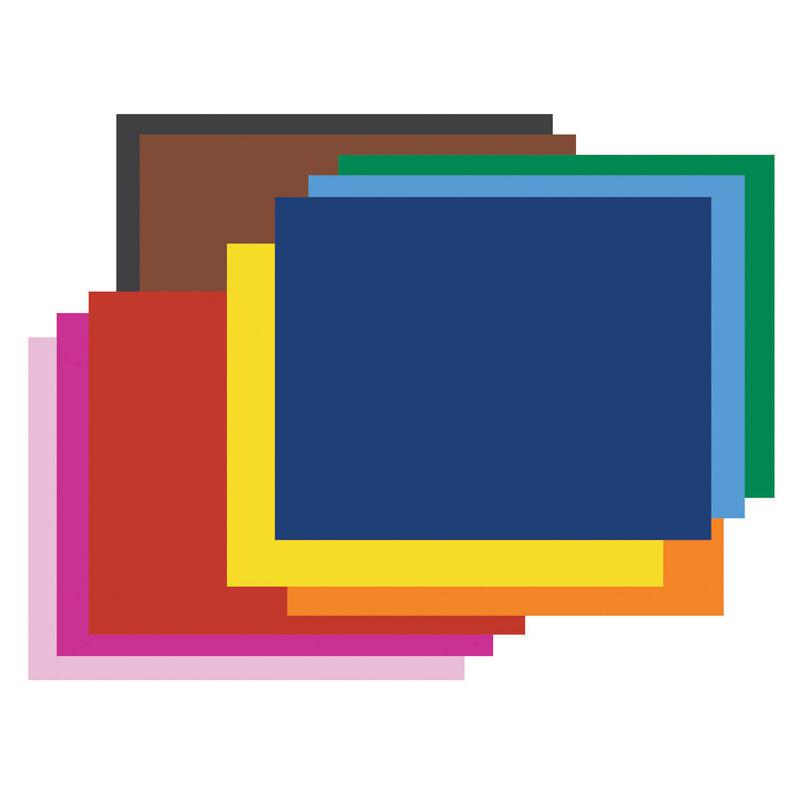 6-Ply Railroad Board in Ten Assorted Colors, 28 x 22, 100/Carton
