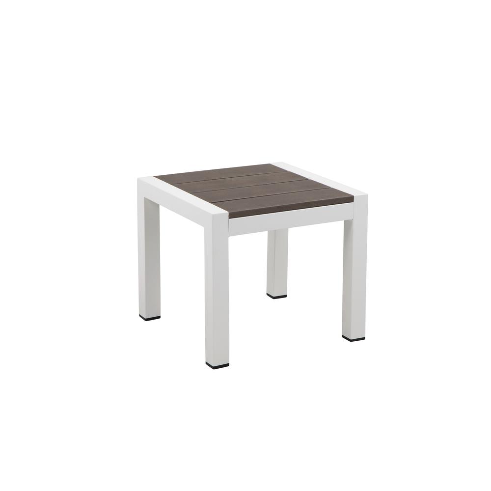 Joseph Side Table, White & Grey